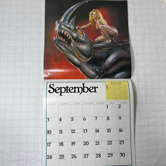 Vintage 1995 Boris Vallejo Fantasy Calendar - Unused same dates again in 2034 - Picture 14 of 16